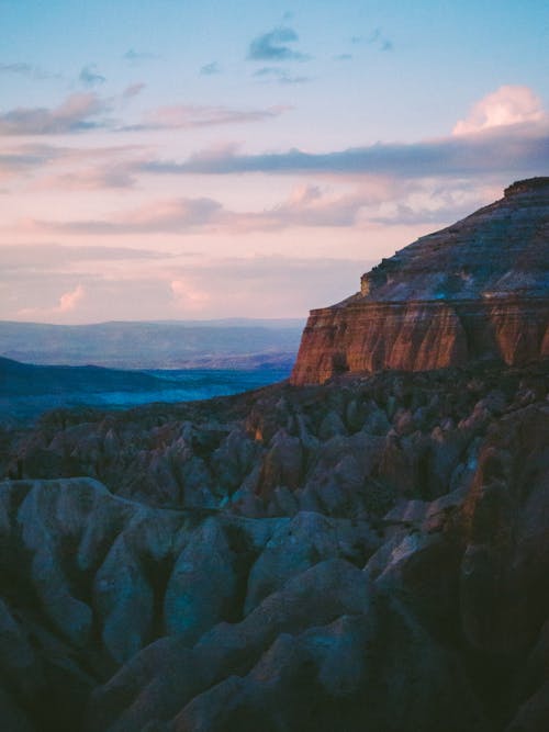 Scenic View of Hills in Cappadocia at Sunset