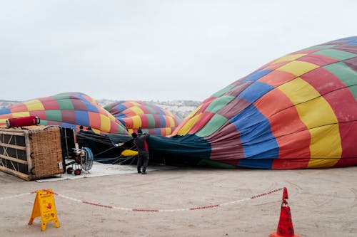 Man Working with Hot Air Balloon in Cappadocia