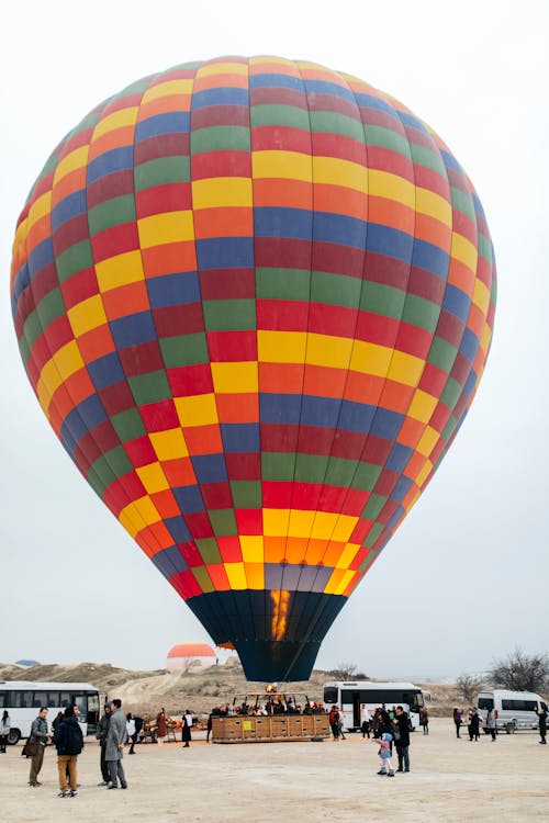 View of a Hot Air Balloon on the Ground 