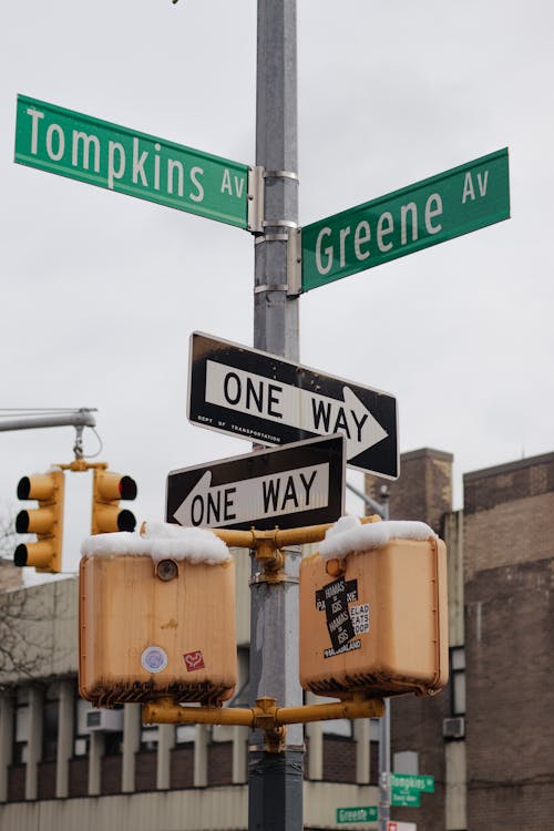 Street Names Boards and Traffic Lights