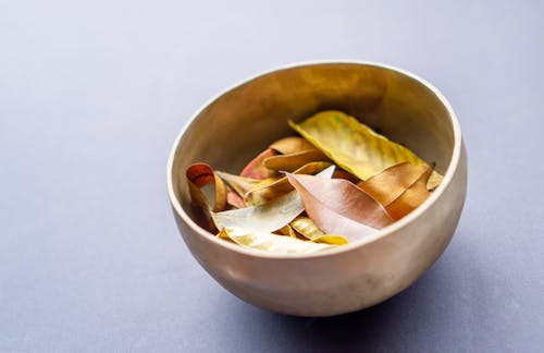 Colorful Leaves in Bowl