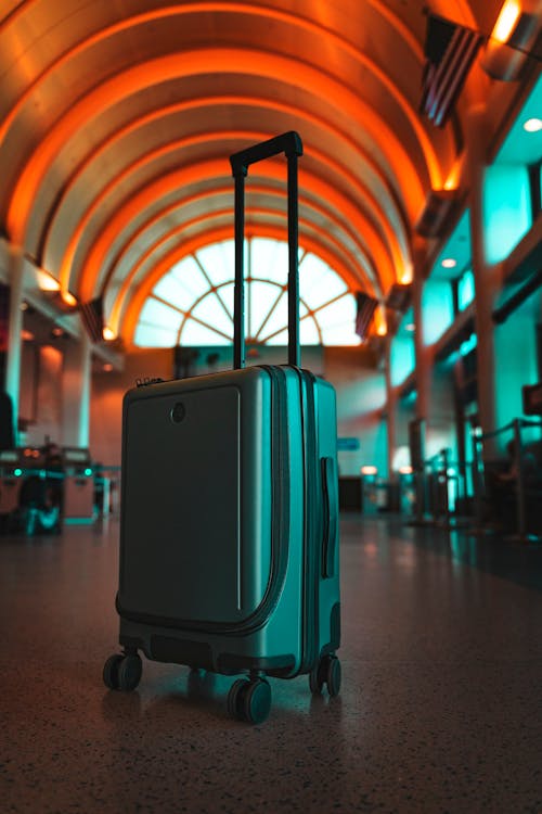 Travel Concept Baggage Luggage In Airport Terminal