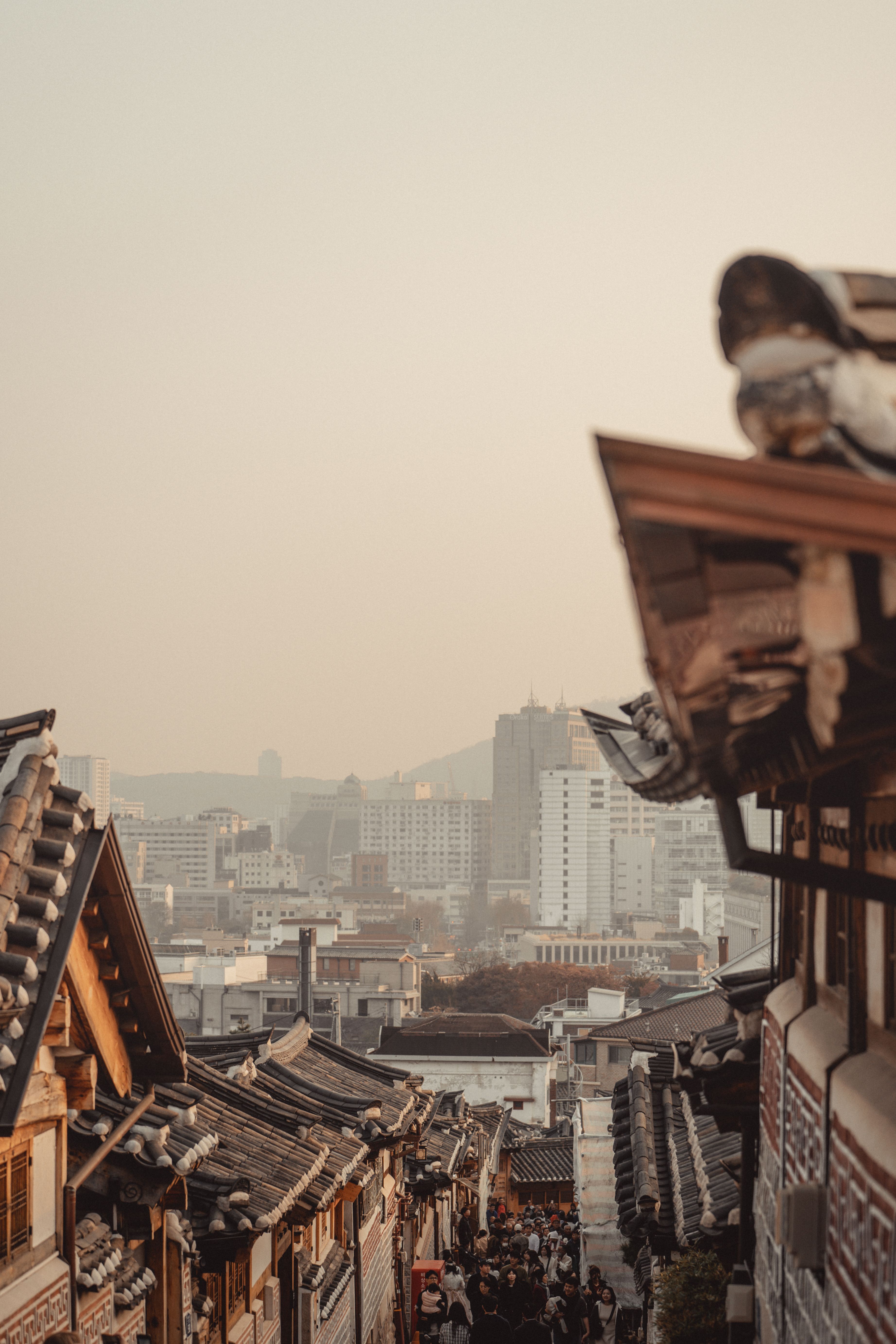 Seoul over the Roofs of Bukchon Hanok Village · Free Stock Photo