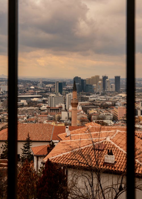 A view of the city from a window