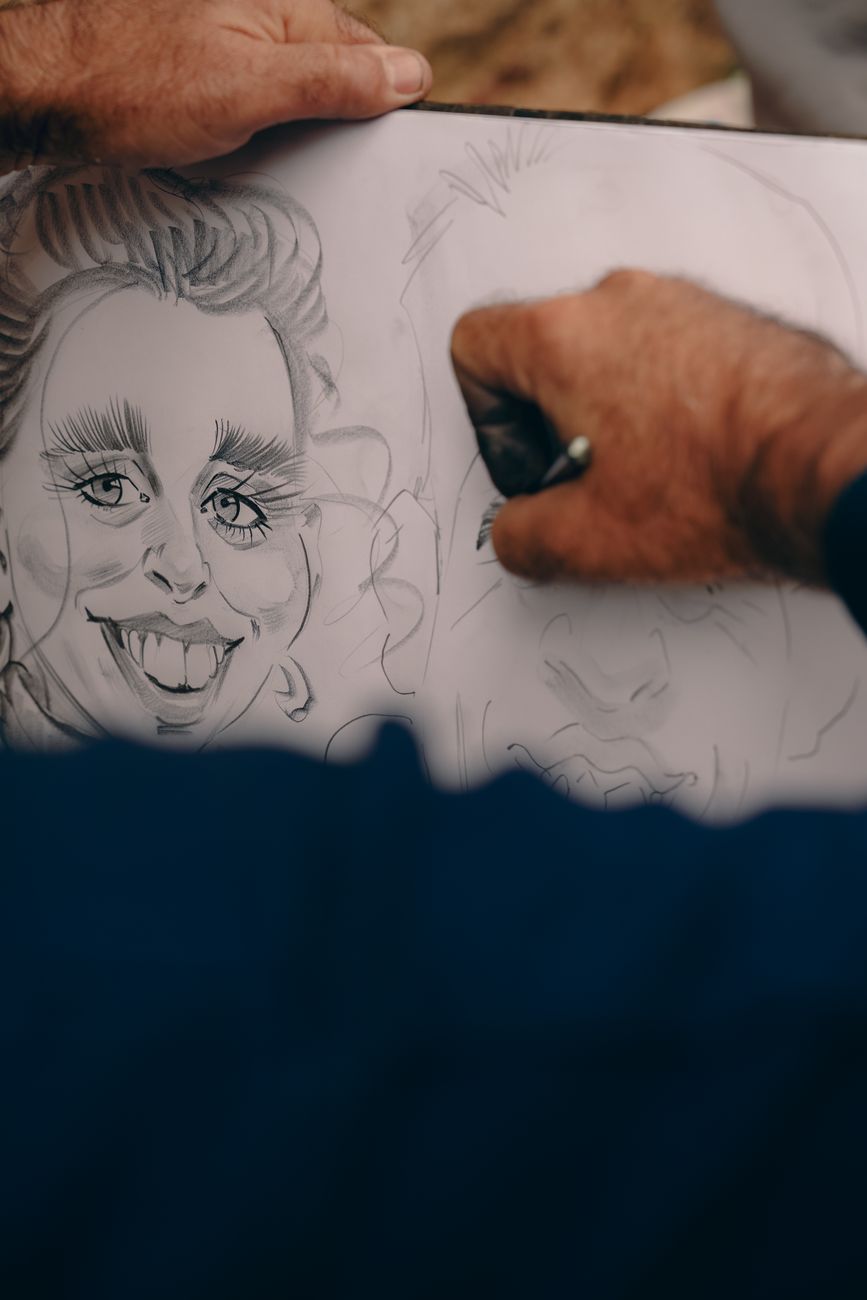 hand-drawn self portrait of a writer