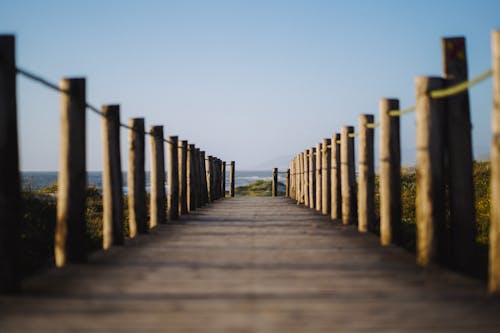 View of a Boardwalk on a Beach 