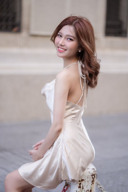 Smiling Woman in Dress