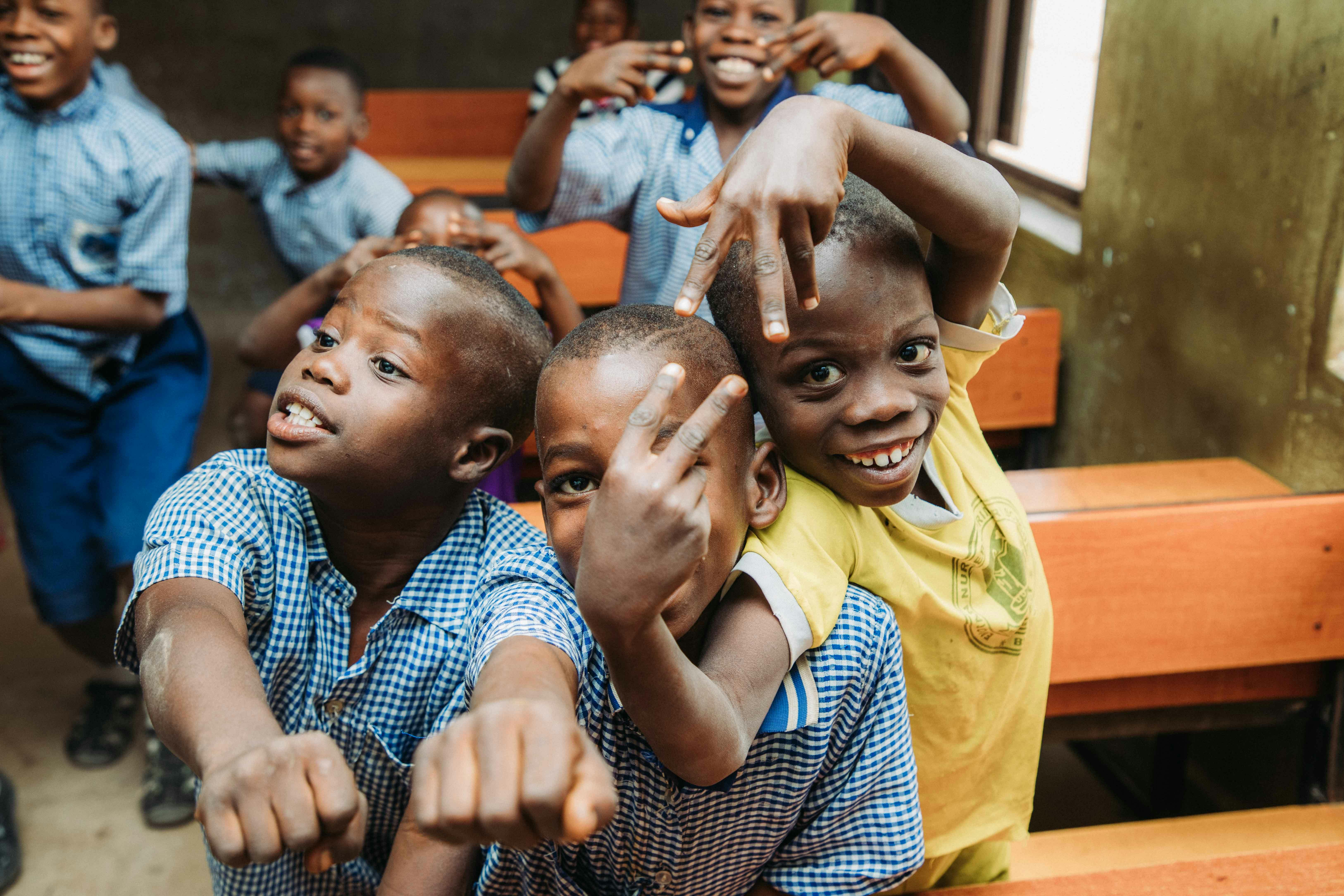 smiling boys at school