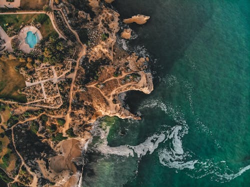 Aerial Photography of Boat on Calm Sea · Free Stock Photo