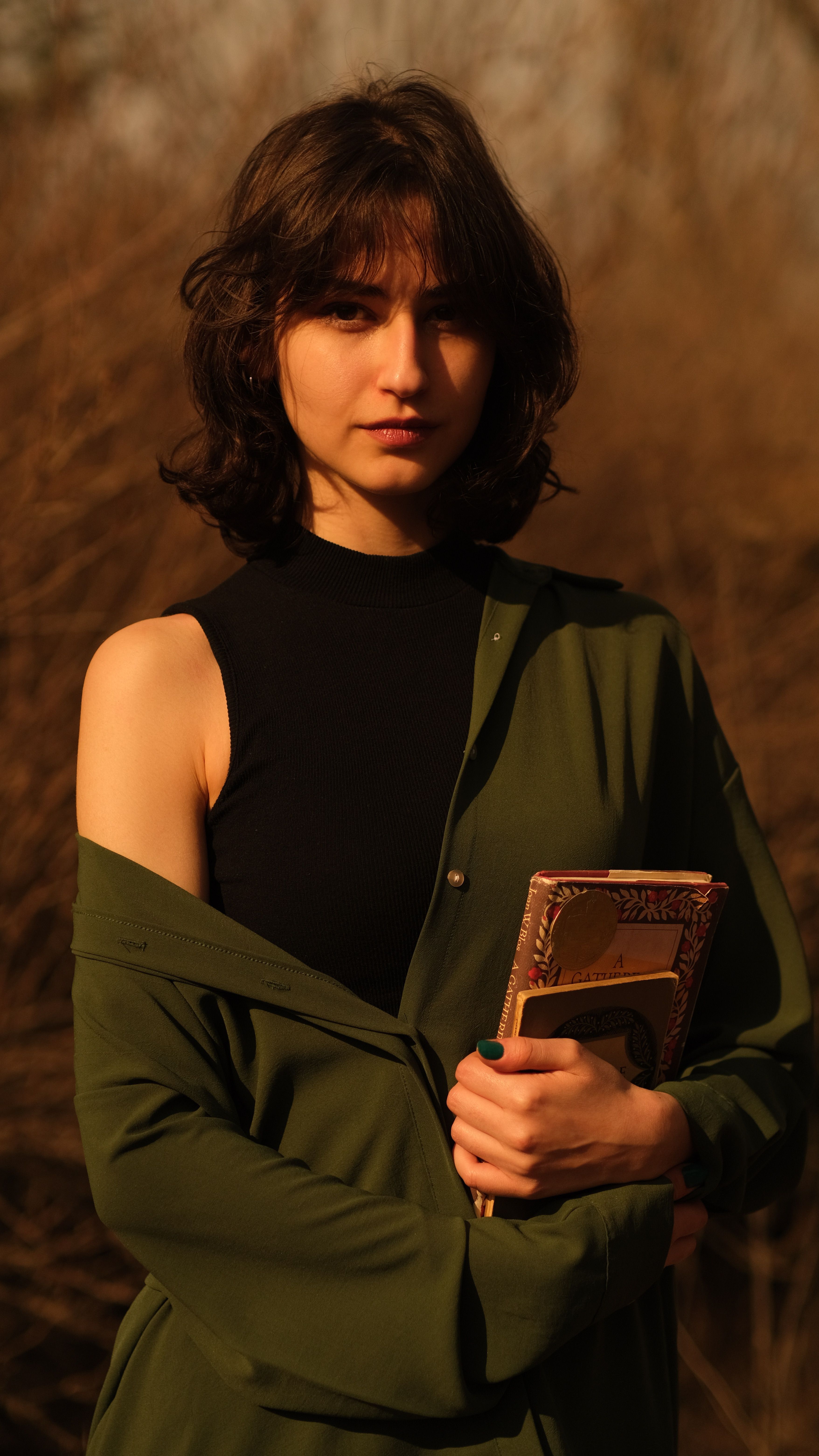 Portrait of Woman with Books · Free Stock Photo