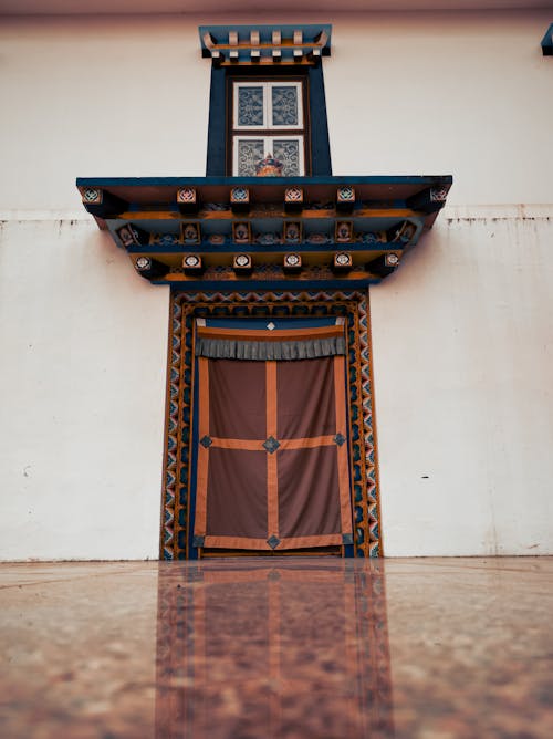 View of Doorway and Window of a Stupa 