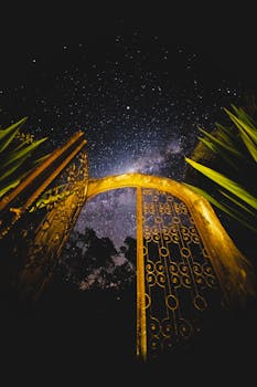 巴西乡村金门上的银河星空