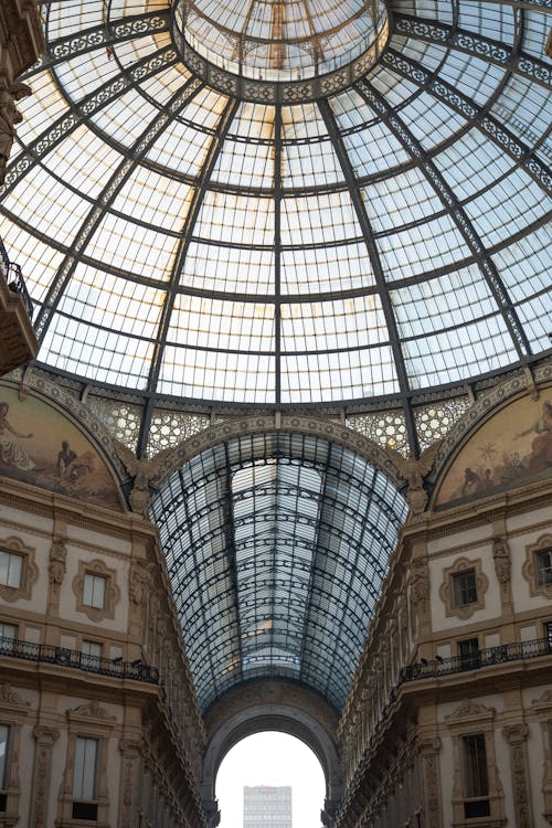 คลังภาพถ่ายฟรี ของ galleria vittorio emanuele ii, milano, กระจก