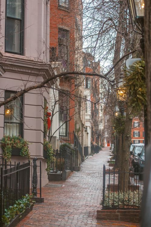 Free Beacon strett boston Stock Photo