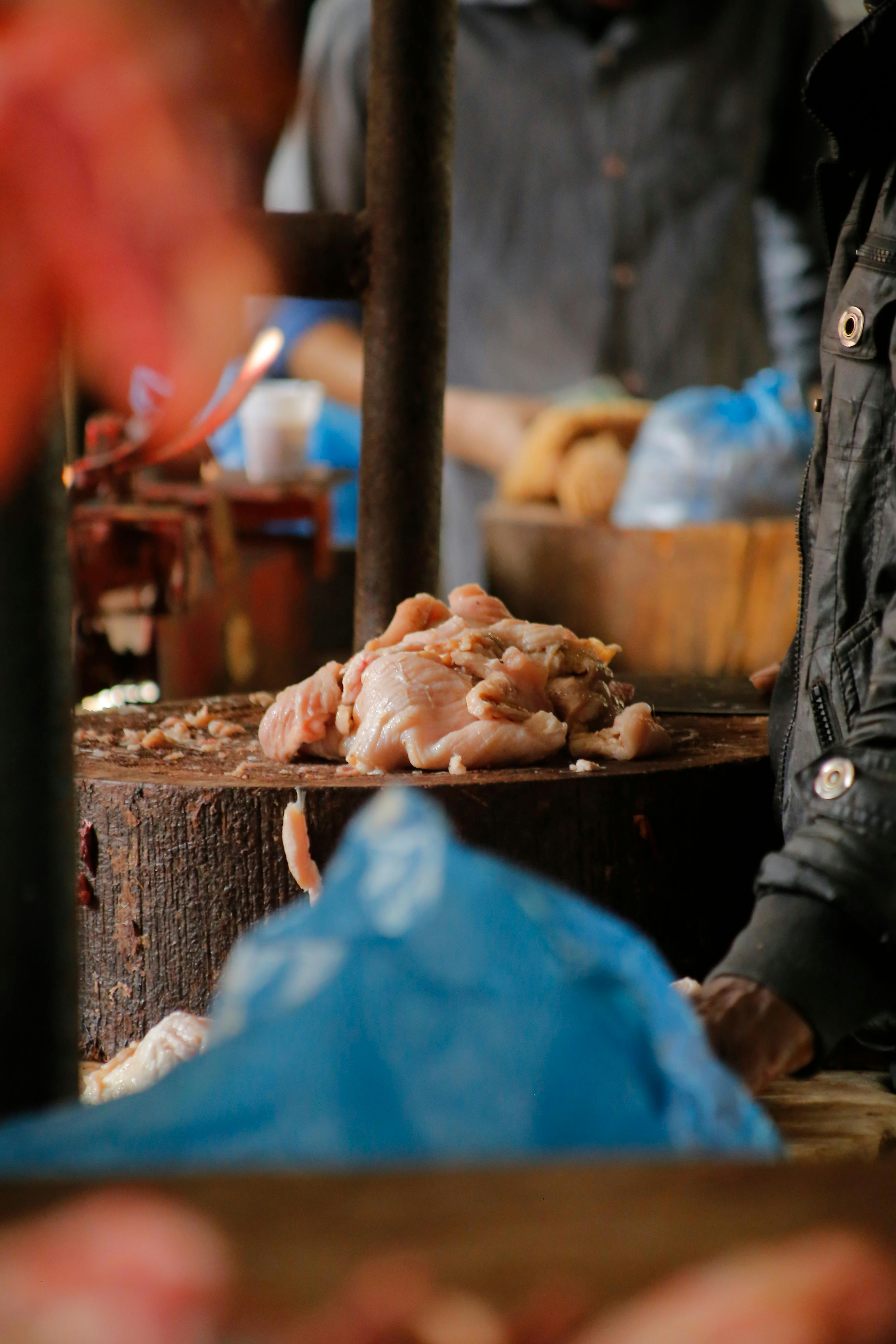 meat in a kitchen