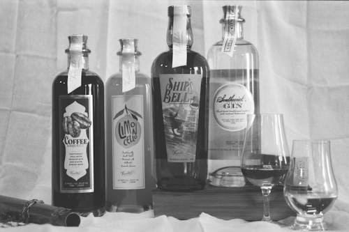 Free stock photo of 35mm film, black and white, bourbon