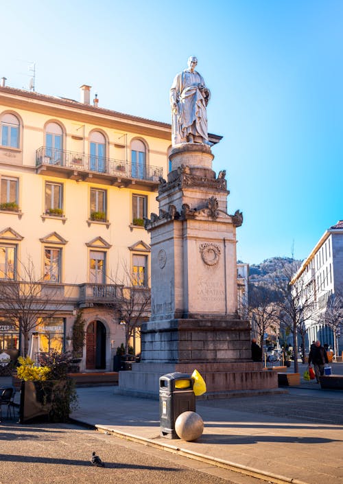 Alessandro Volta Statue in Come in Italy