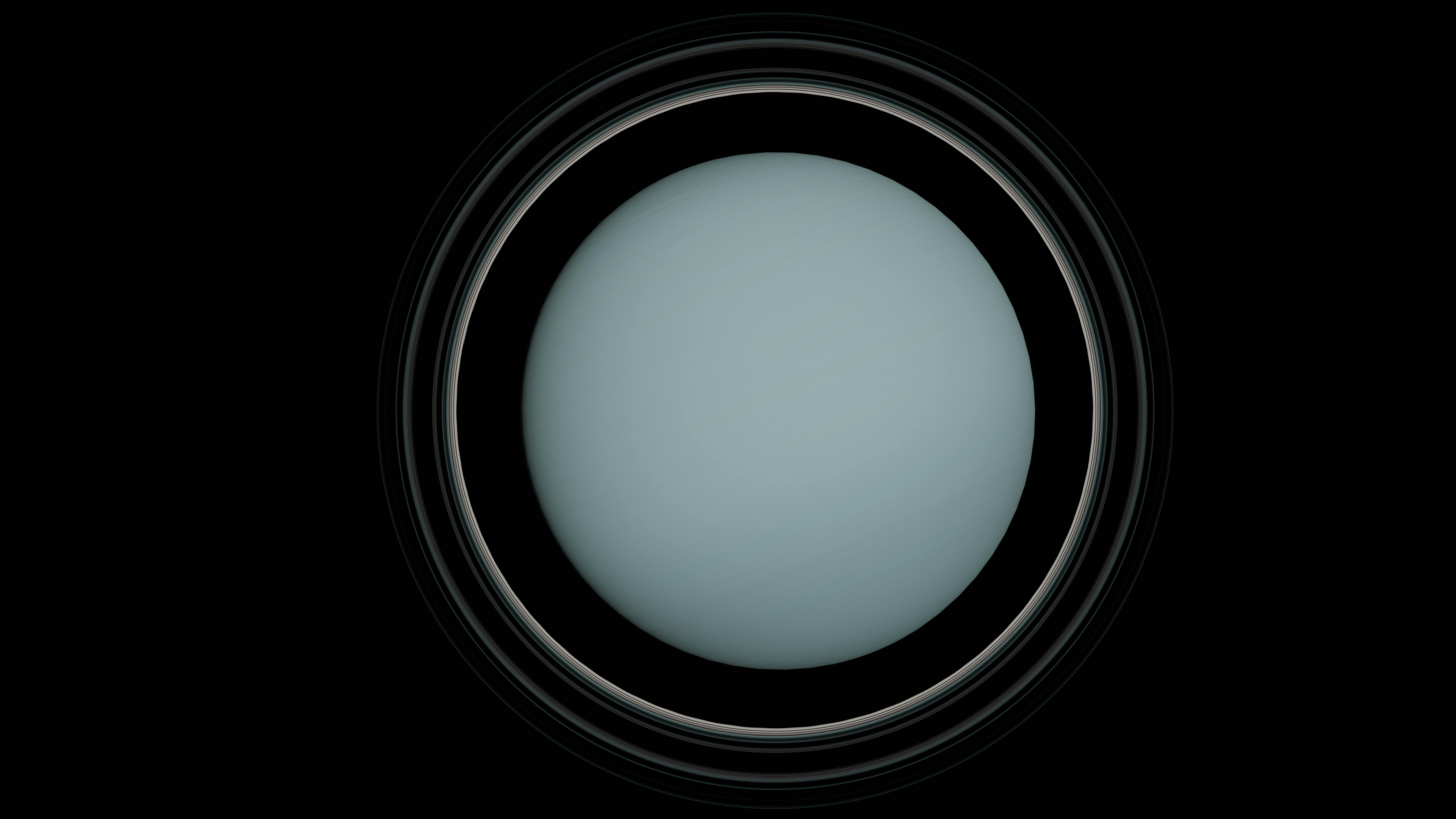 Detailed image of Uranus showcasing its rings in a dark cosmic background.