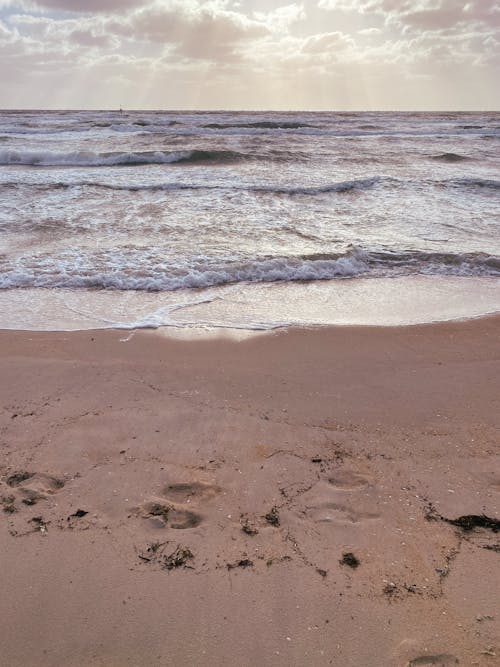 Kostenloses Stock Foto zu fußabdrücke, horizont, küste