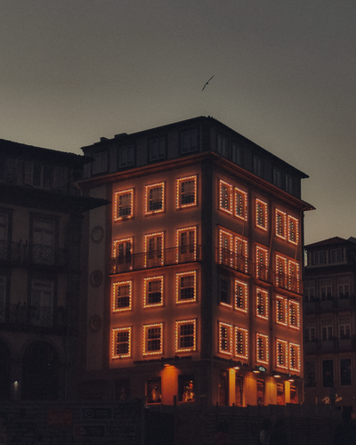 Beautifully lit building at night in Portugal — Sophie Otto on Pexels