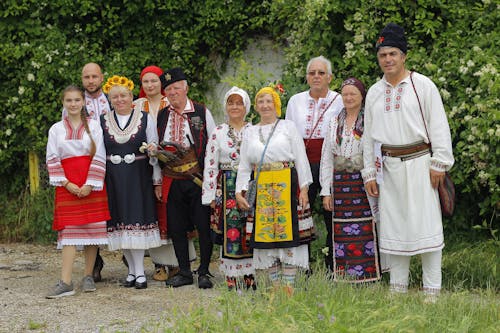 People in Traditional, Slavic Clothing