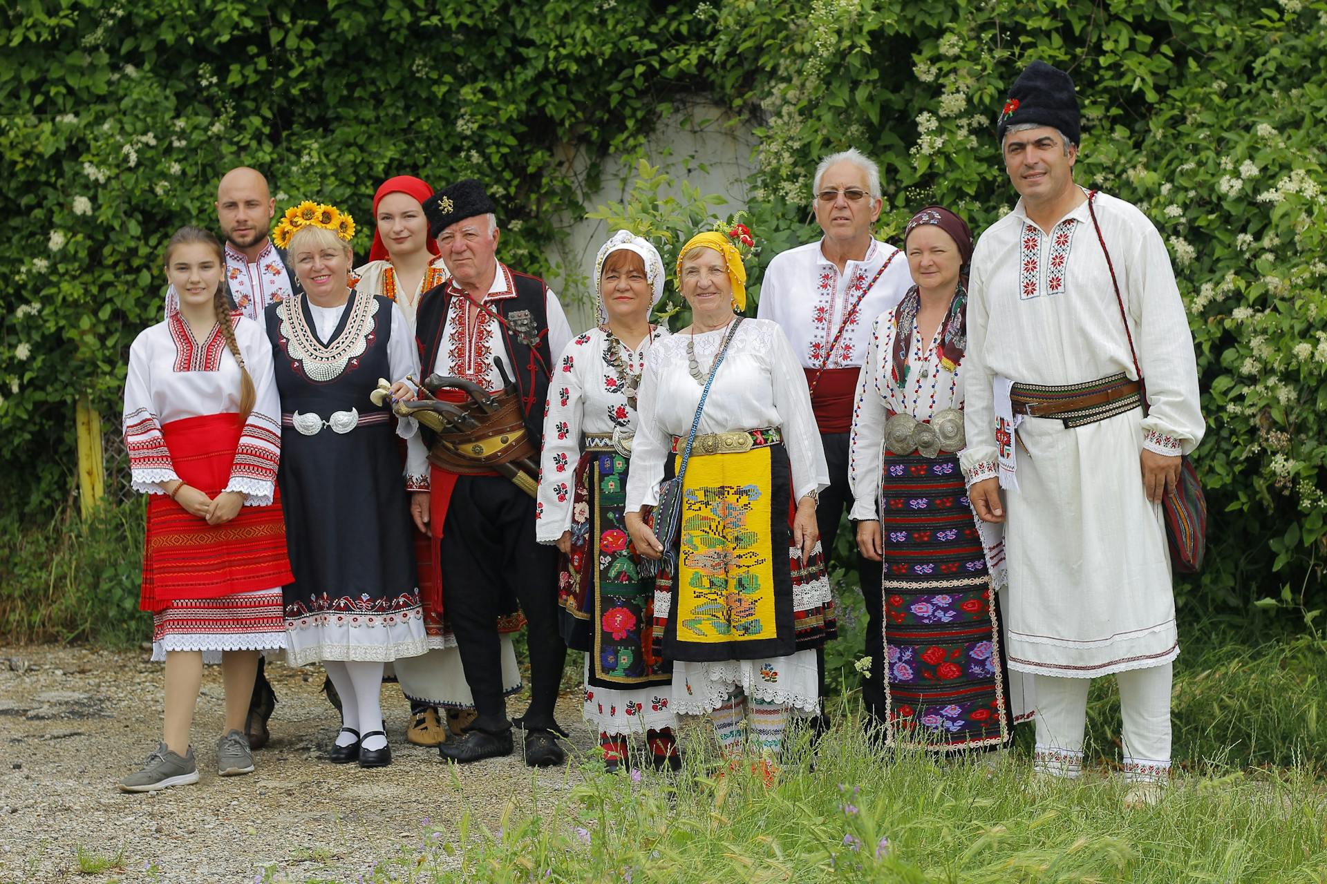 People in Traditional, Slavic Clothing