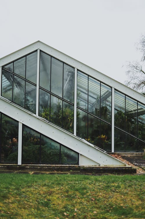 Fotos de stock gratuitas de arquitectura moderna, césped, cristal