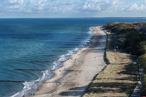 deniz, deniz kıyısı, drone çekimi içeren Ücretsiz stok fotoğraf