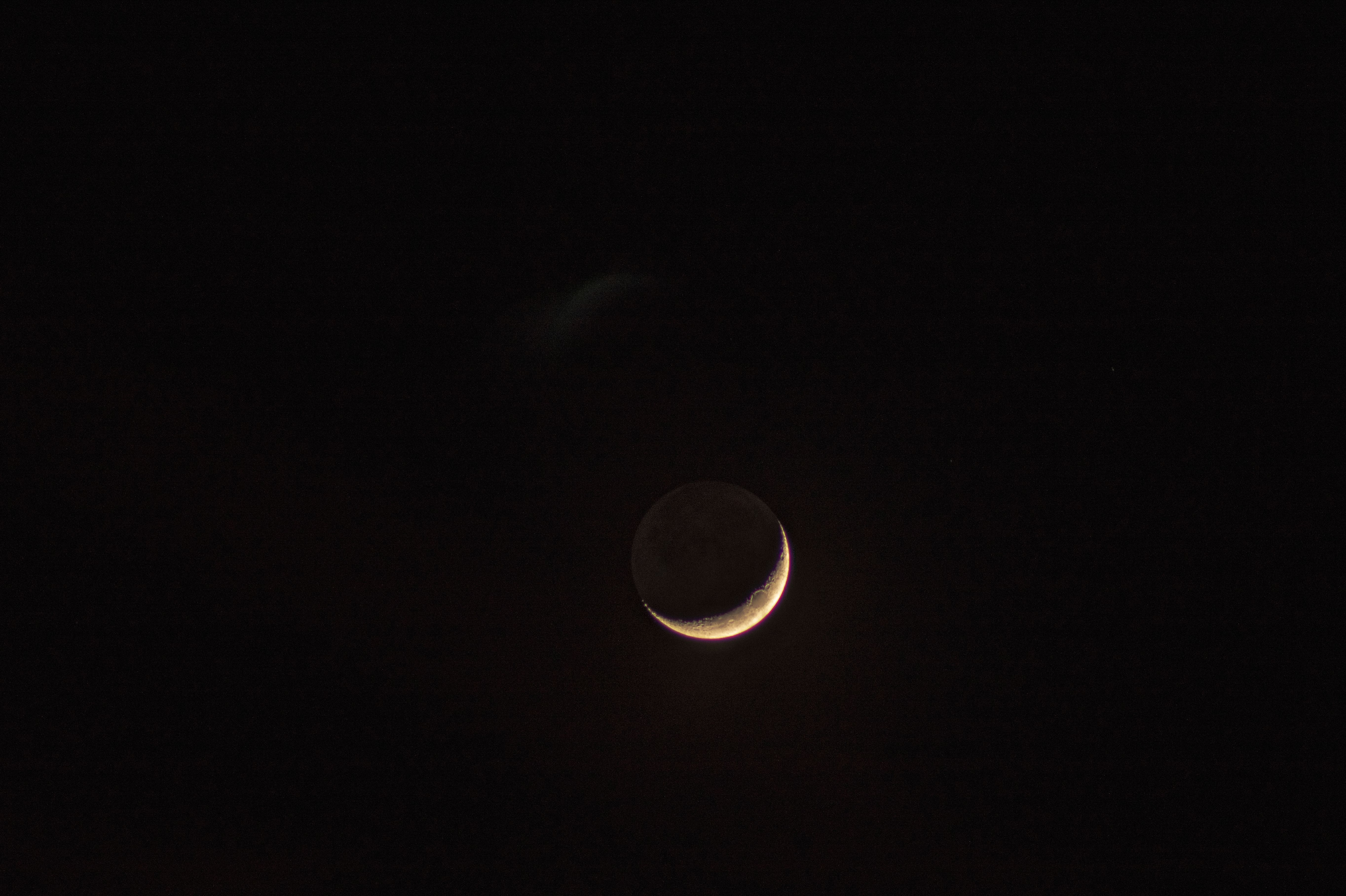Yellow Shining Crescent Moon · Free Stock Photo