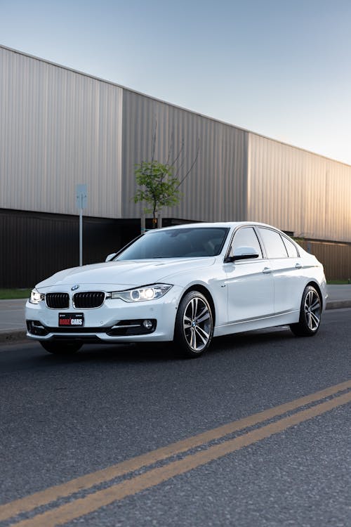 White BMW on Road