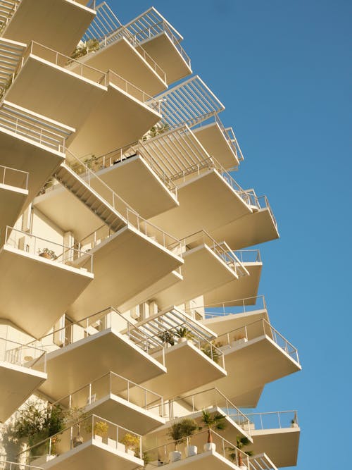 Modern Residential Building with Large Balconies 