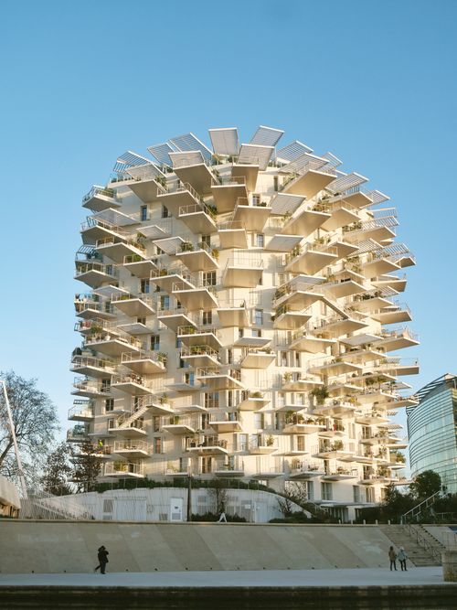 Free Stunning modern apartment building with unique design in Montpellier, France. Stock Photo