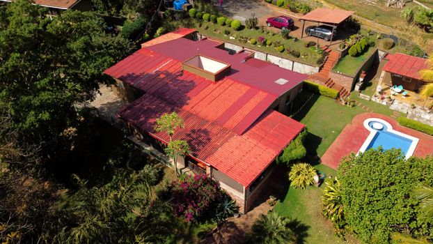 FPV drone flight over a real estate property in Bucaramanga — aerial view