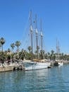 Ship with Sails Moored in Barcelona