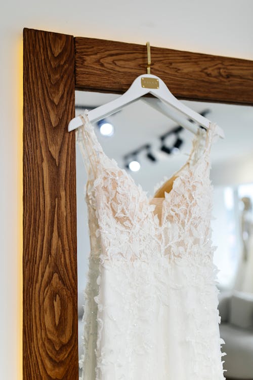 Wedding Dress on Mirror
