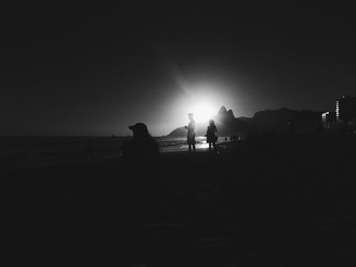 Free stock photo of abstract background, beach, black and white