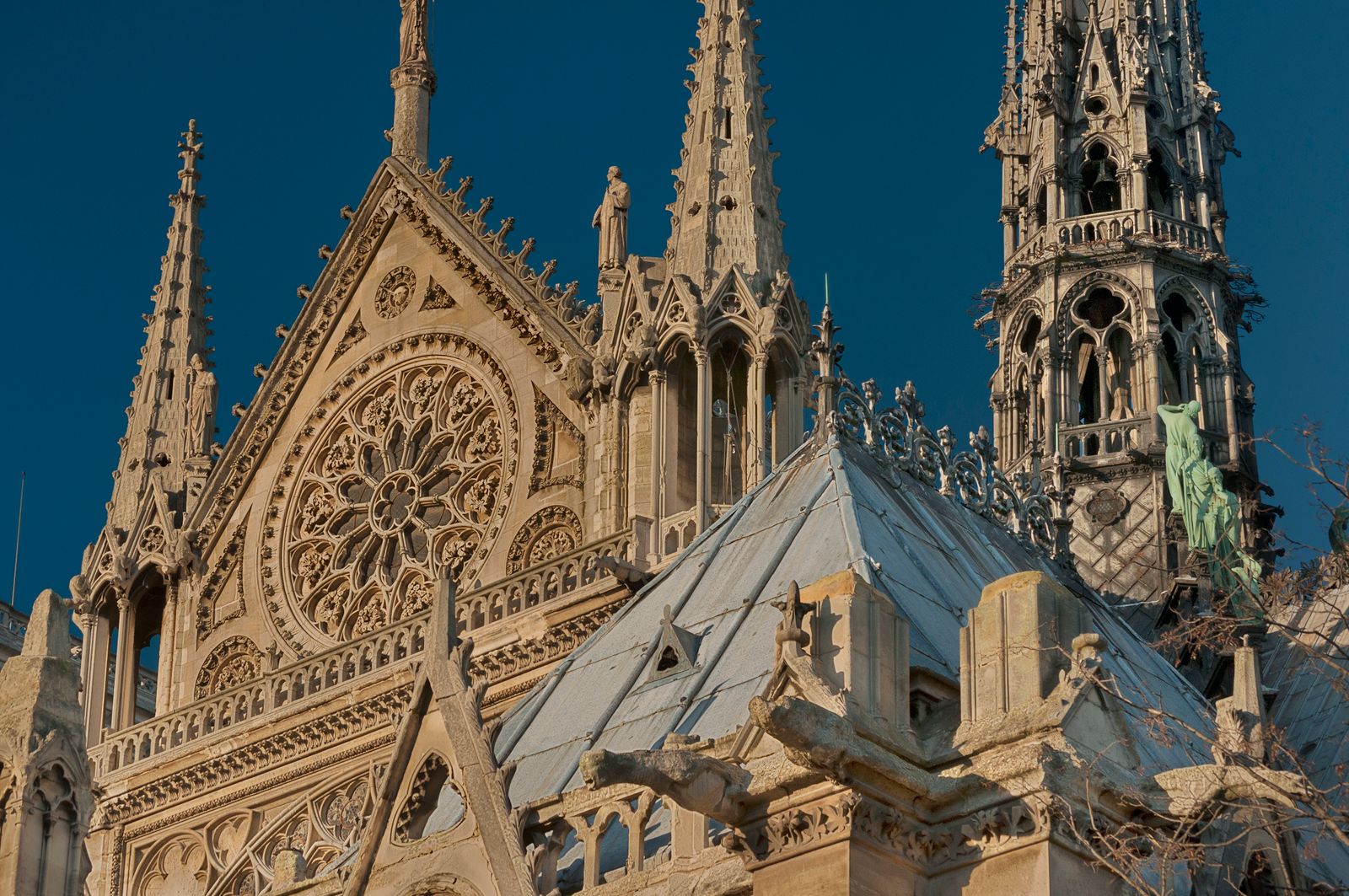 Exterior of Notre-Dame Cathedral — Gothic Catholic architecture in Paris