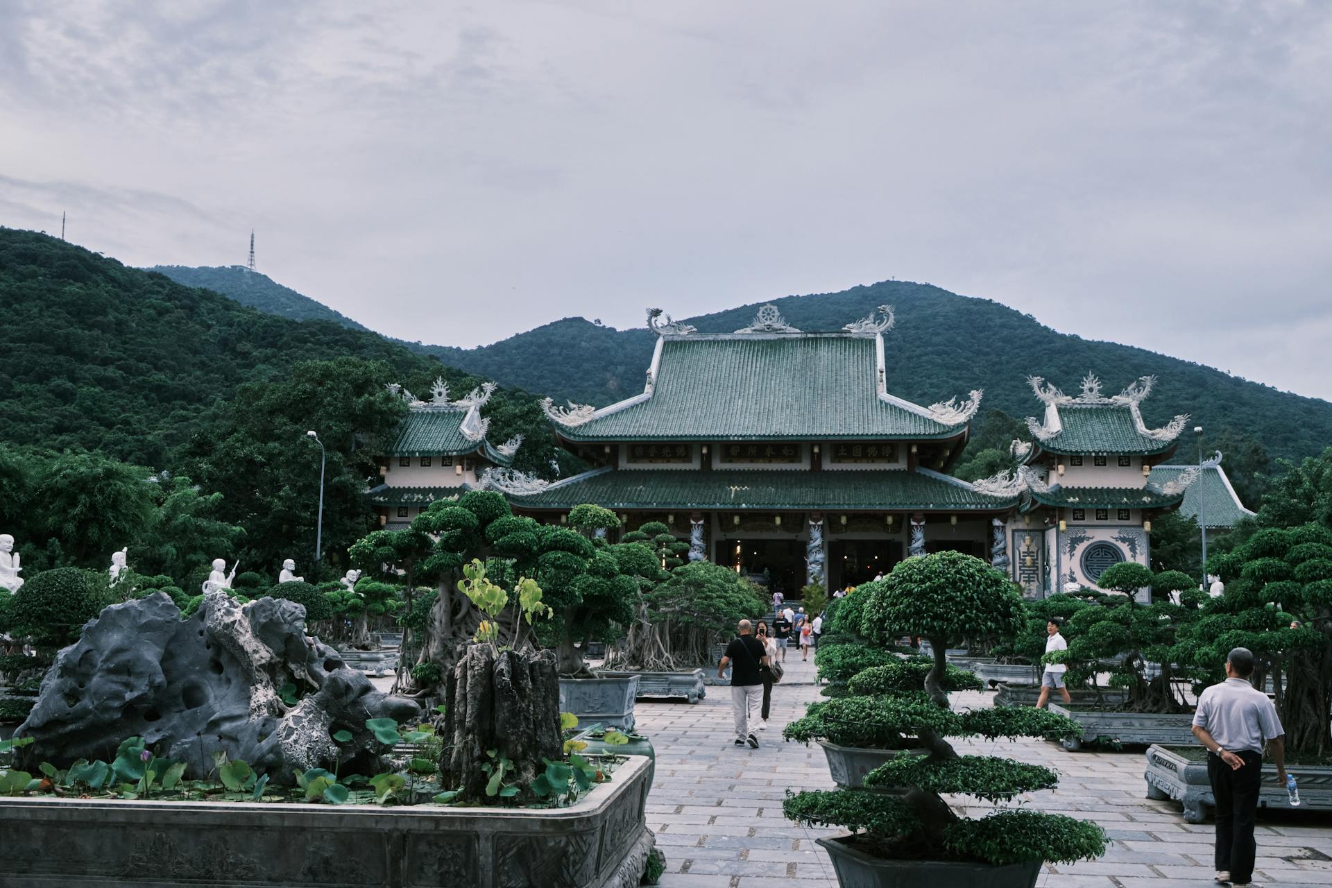 Explore the mesmerizing Linh Ung Pagoda amidst lush greenery in Da Nang, Vietnam.