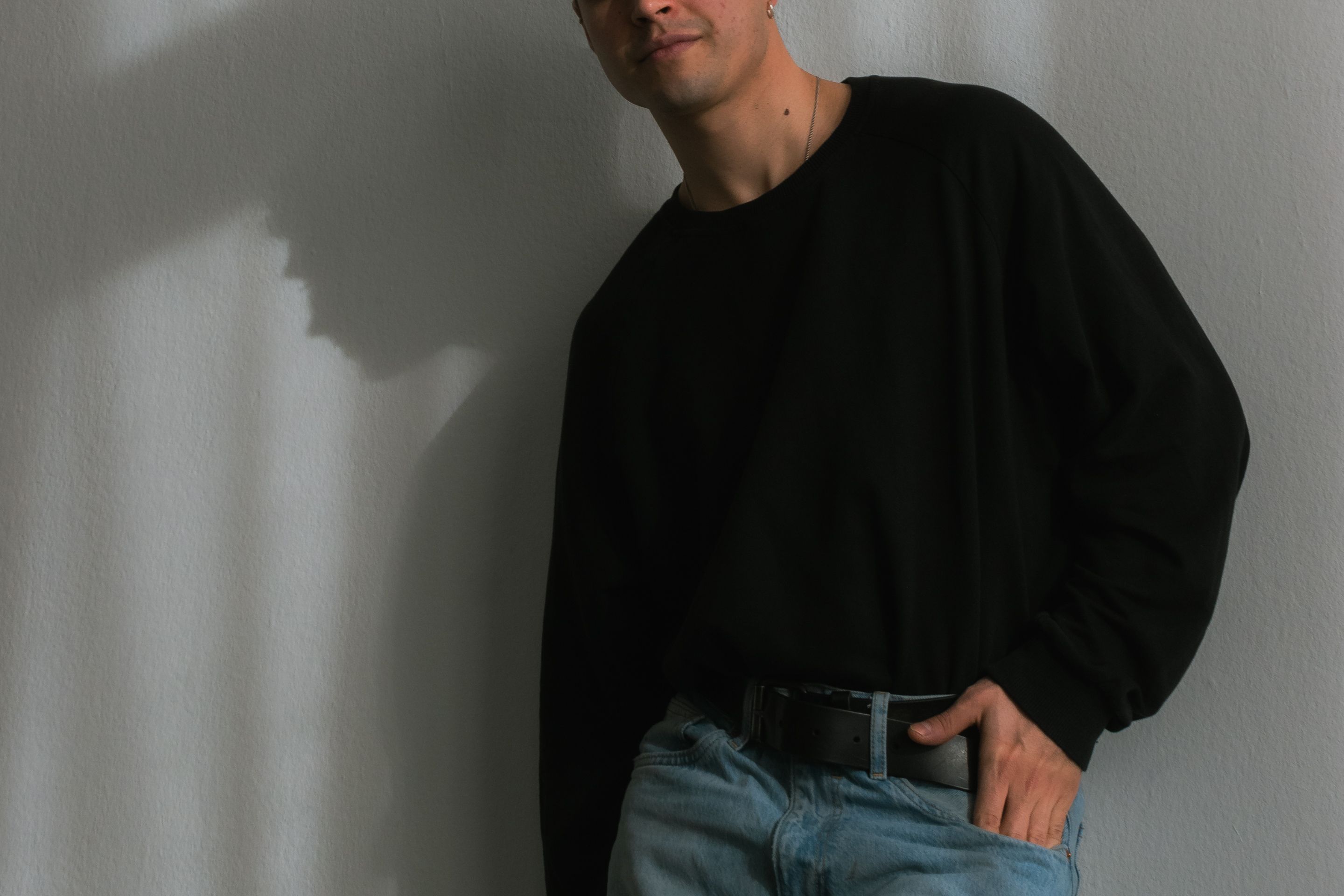 Breiter Jeansgürtel aus braunem Leder
