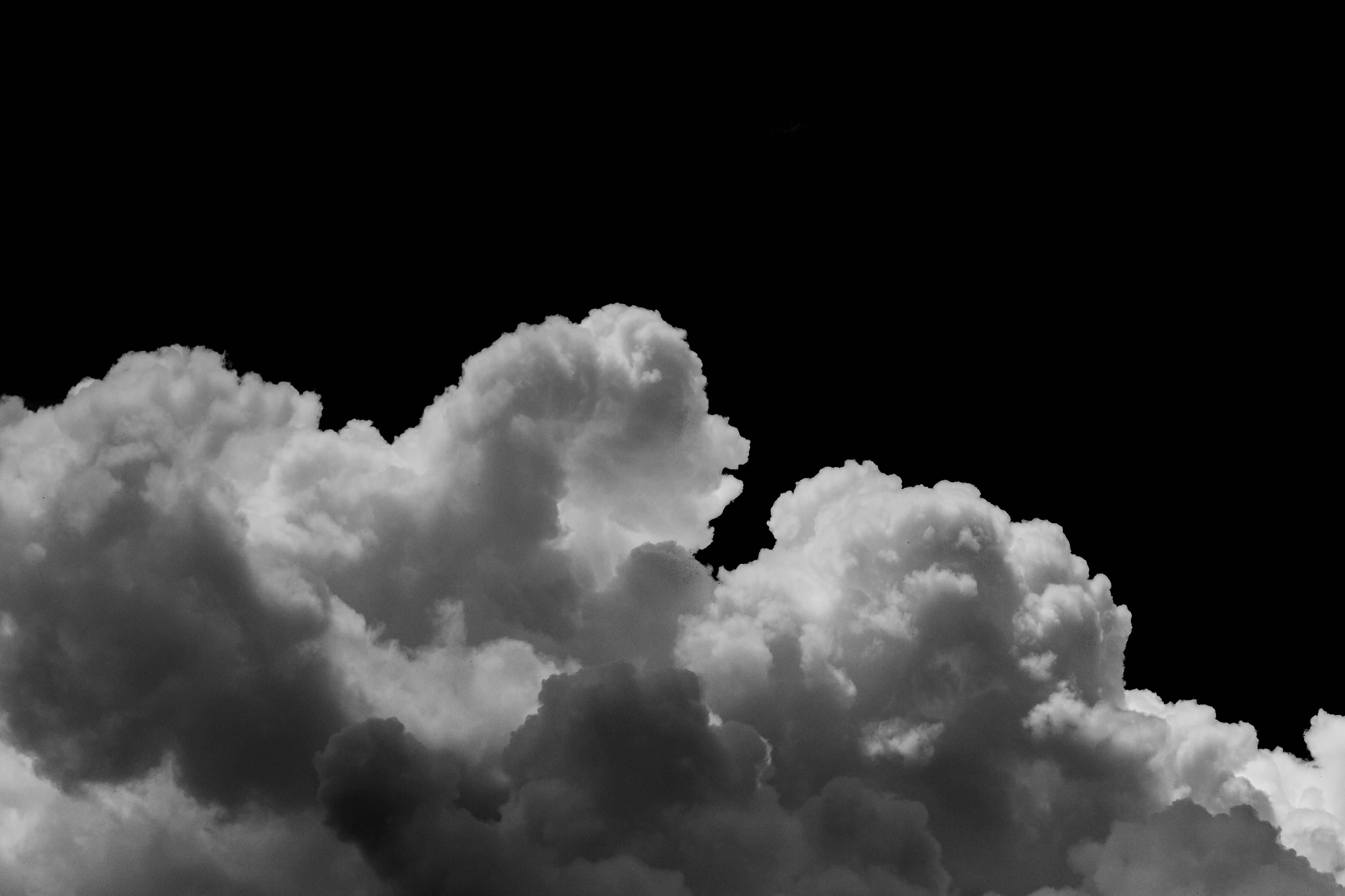 Clouds in the Sky in Black and White · Free Stock Photo