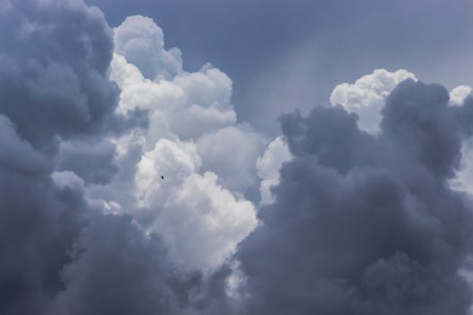 Capture of dense cumulonimbus clouds creating a dramatic sky over Aracati, Brazil.