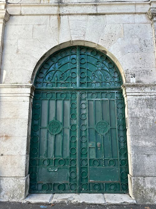 Green Gate in a Building 