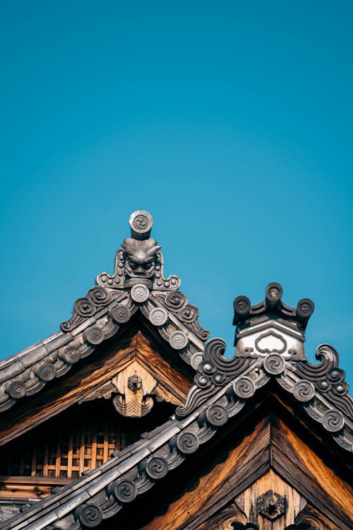 垂直拍摄, 寺廟, 屋頂 的 免费素材图片