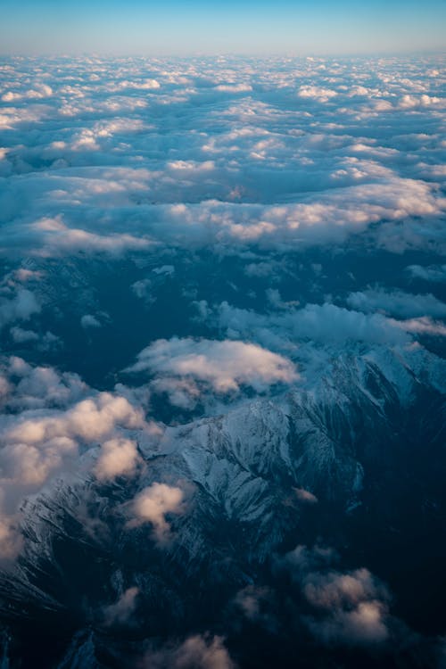 Imagine de stoc gratuită din avion, deasupra norilor, fotografiere verticală