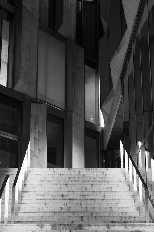 Staircase Leading to a Futuristic Building