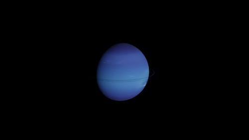 Neptune In the Center of a Black Background
