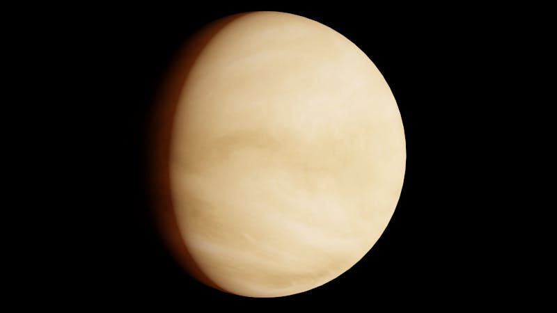 Planet Venus against a dark space background