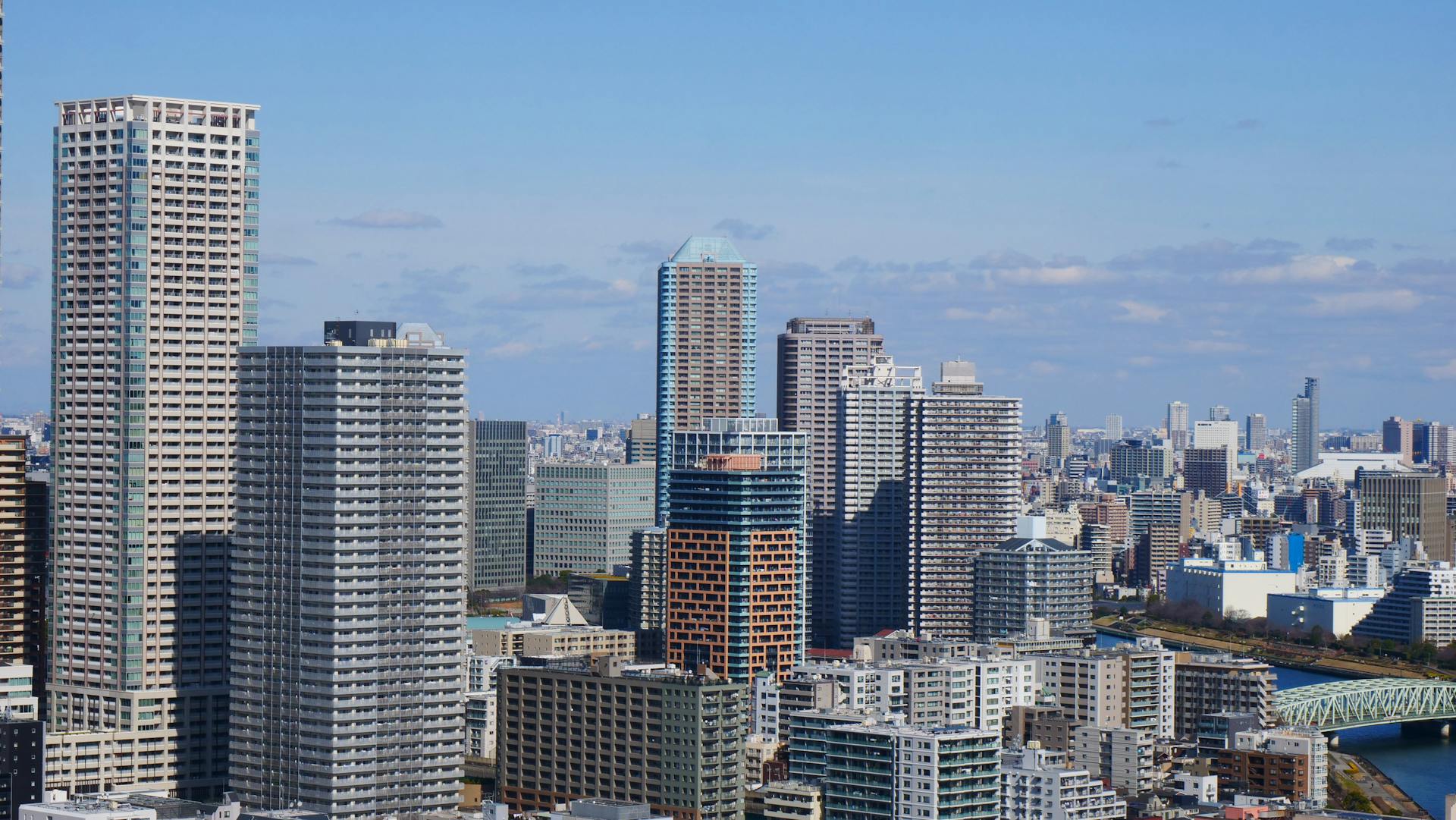 High-rise Apartment Buildings of Chuo City in Tokyo