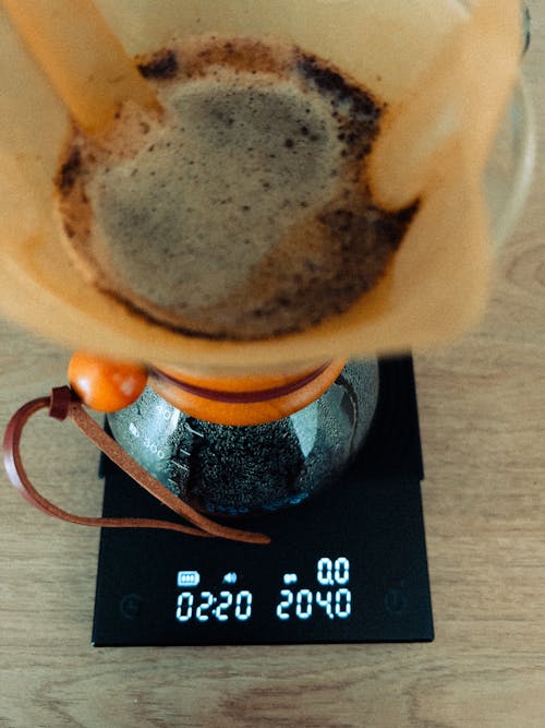 A coffee maker with a timer on it