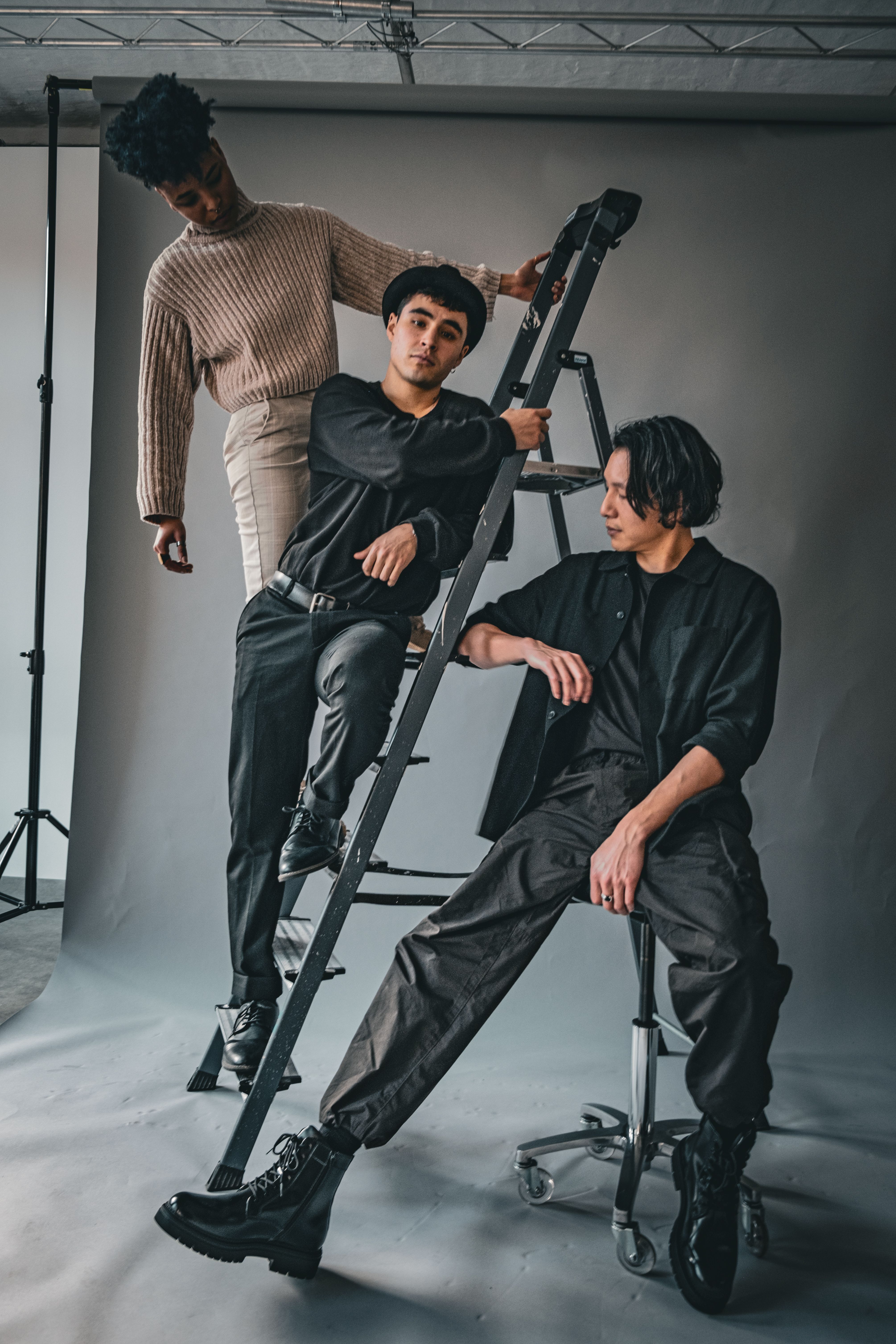 Founder portrait in a calm clothing studio
